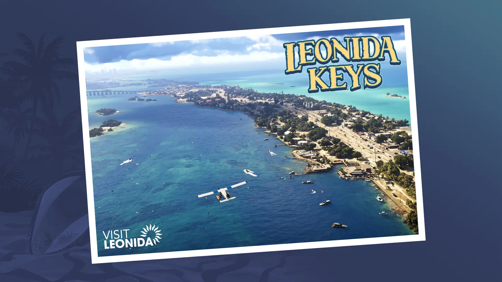 The Leonida Keys at sunset in Grand Theft Auto VI, a chain of islands stretching towards the horizon.